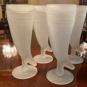Tiara frosted Pilsner‎ vintage mugs 8”